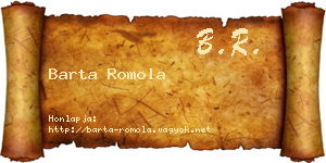 Barta Romola névjegykártya